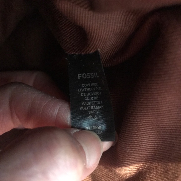 Fossil Skylar Cow Leather Satchel brown shoulder bag - Picture 4 of 10